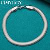 925 Sterling Silver 6mm Flat Snake Chain Bracelet For Women Man Charm Fashion Jewelry MB080