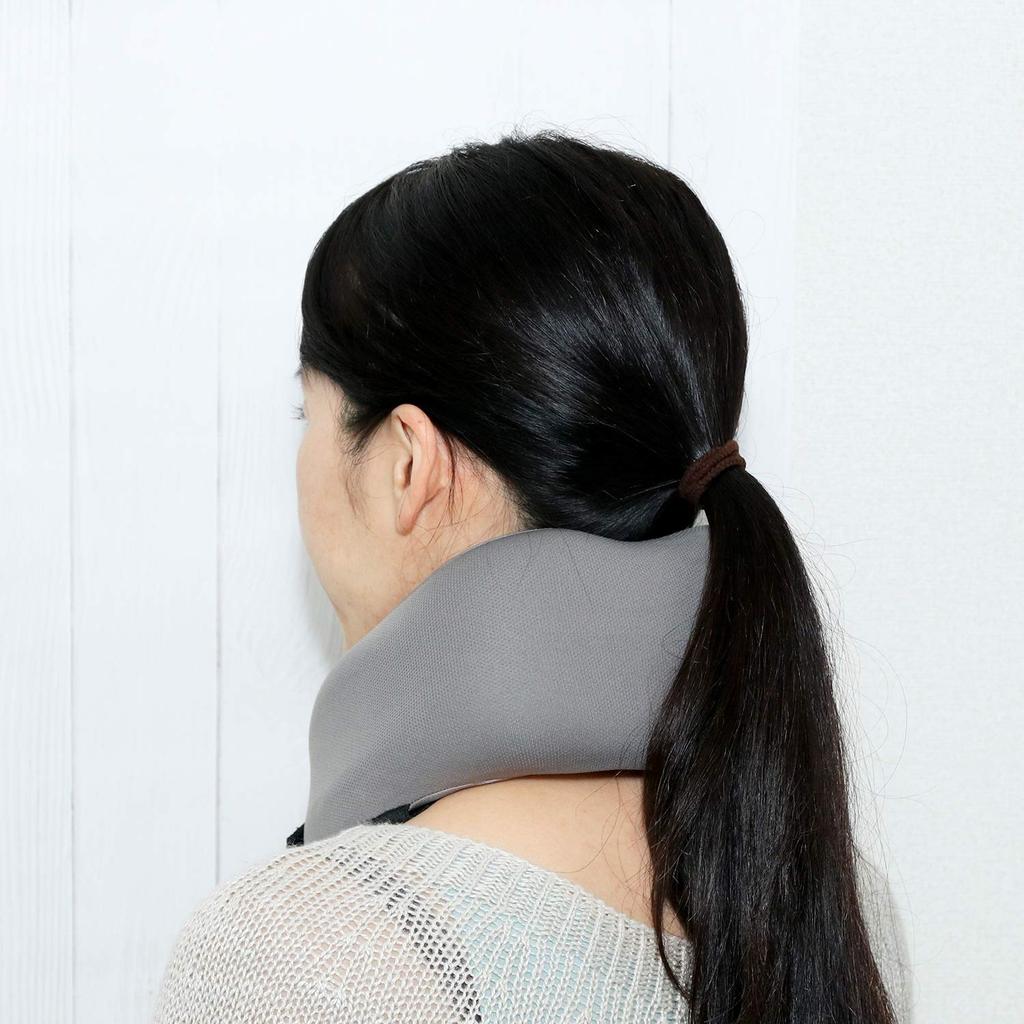Miyoshi (Miyoshi Co., Ltd.) Memory Foam Neck Pillow, Gray, Approx. H220 X W210 X D100mm, MBZ-TP01/GY