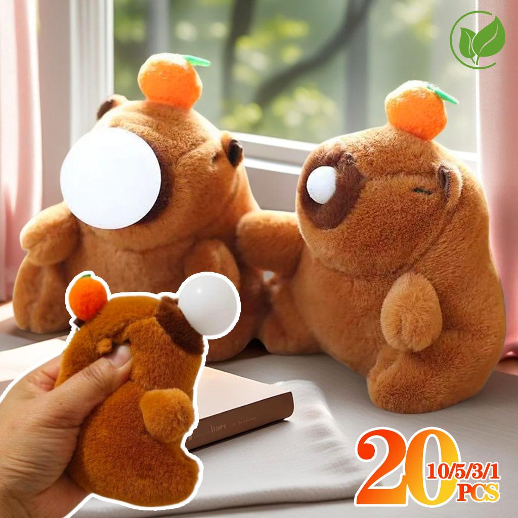 1-20PCS Plush Persimmon Wagging Tail Capybara Key Pendant Cute Plush Keychain Plush Doll Toy Schoolbag Pendant Present Pendant