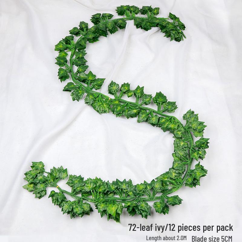 Rattan Faux Green Leaves & Vines - Decorative Plastic Flower Vines for Water Pipes & Air Conditioning Cover
