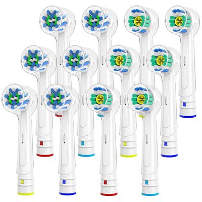 Dealswin Kompatibilné kefky pre Braun Elektrická bieliaca sada kefiek pre EB18 a Sada kefiek na plak Kompatibilná s farebnými krúžkami Zubné kefky Oral-B,