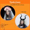 Accattivante Cerchietto di Halloween con Velo Bianco e Corna Drammatiche per Feste