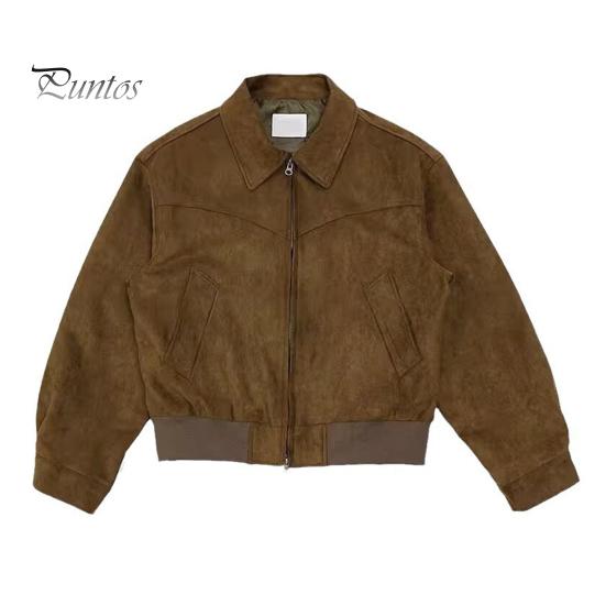 

Мужская куртка с лацканами, длинный рукав, на молнии, дизайн, куртка, пальто с карманами, однотонное короткое пальто, уличный офис, повседневная одежда M коричневый