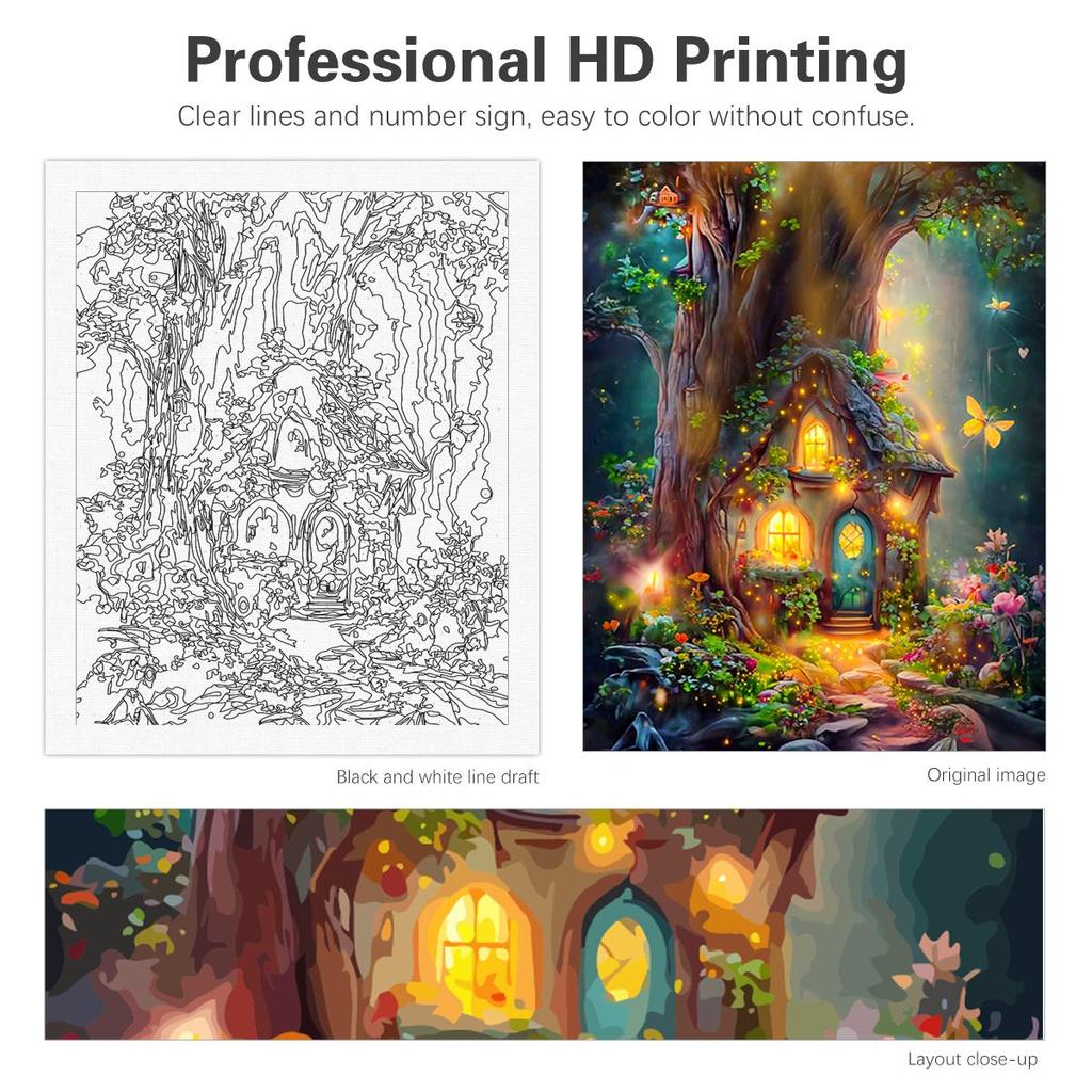 RUOPOTY Frame Painting By Numbers For Adults Starter Kits Forest Personalized Gift Paint With Numbers For Home Decors 40x50cm