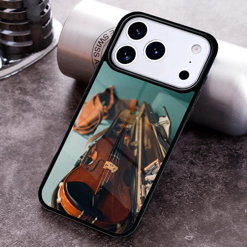 Musical Violin Guitar Phone Case for iPhone 17 16 15 Pro Max Air 14 13 12 11 Plus Shockproof Capa Cover