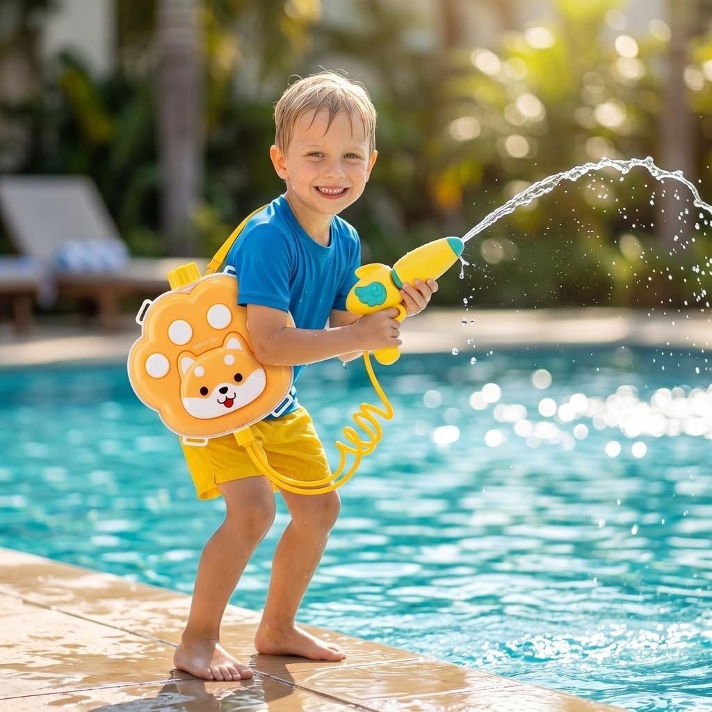 New Children's Backpack Water Toy Summer Pull-out Water Beach Water Fight Squirt Water Toy