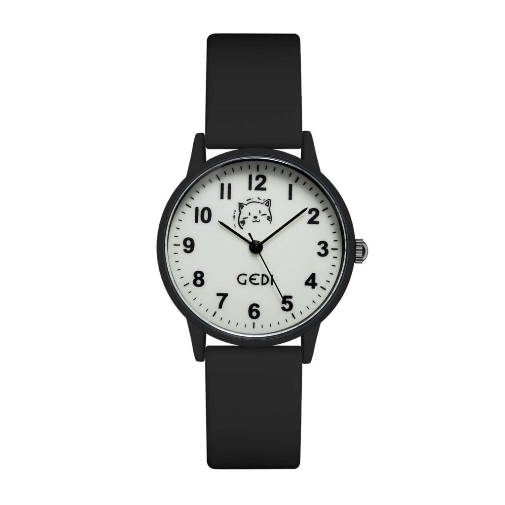 Candy Color Silicone Student Watch Compact Cartoon Round Dial Quartz Watch Ladies Waterproof Watch