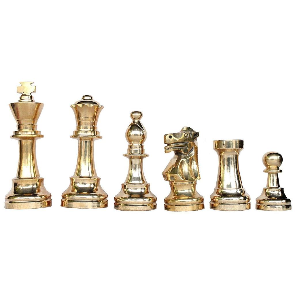 King Height ? Collector?s Edition Brass Chessmen Coins Pawn Staunton Figure Figurine Pieces