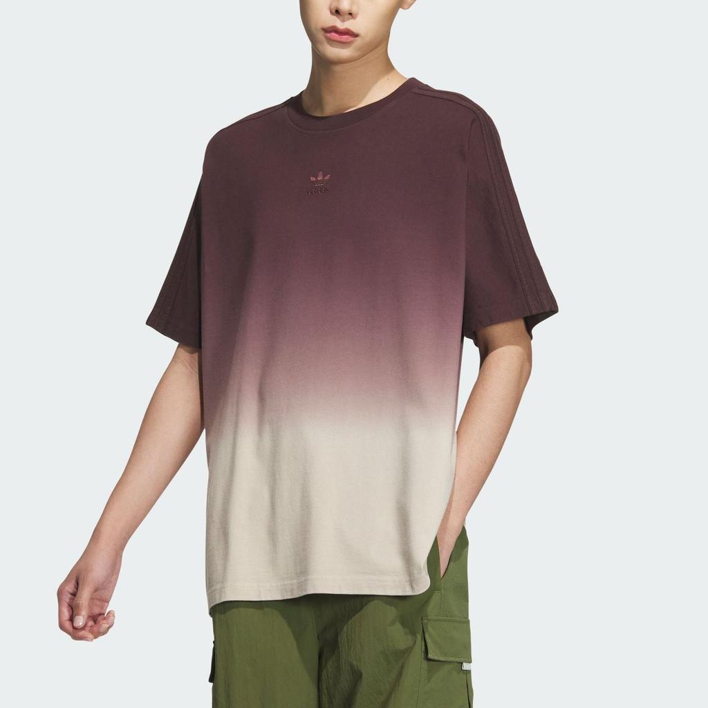 adidas Originals T Shirt Loose Fit Unisex Dark Umber Red JG1524