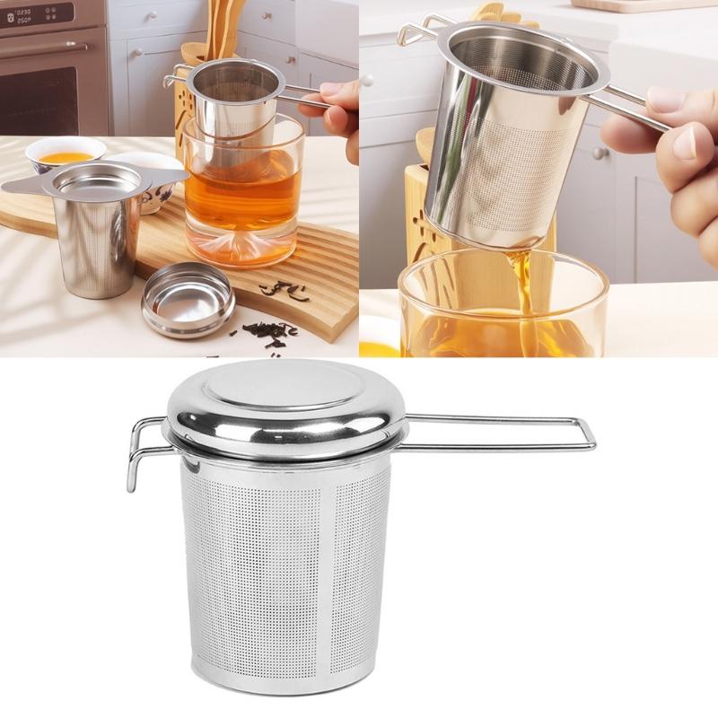 Removable Tea Infuser Stainless Steel Tea Strainer Cover for Dust Protections and Effortlessly Cleaning Brewing Filter