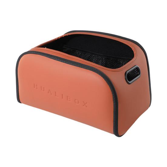 Large Capacity Car Storage Box for Passenger Seat Faux Leather Organizer with Wide Opening оранжевый