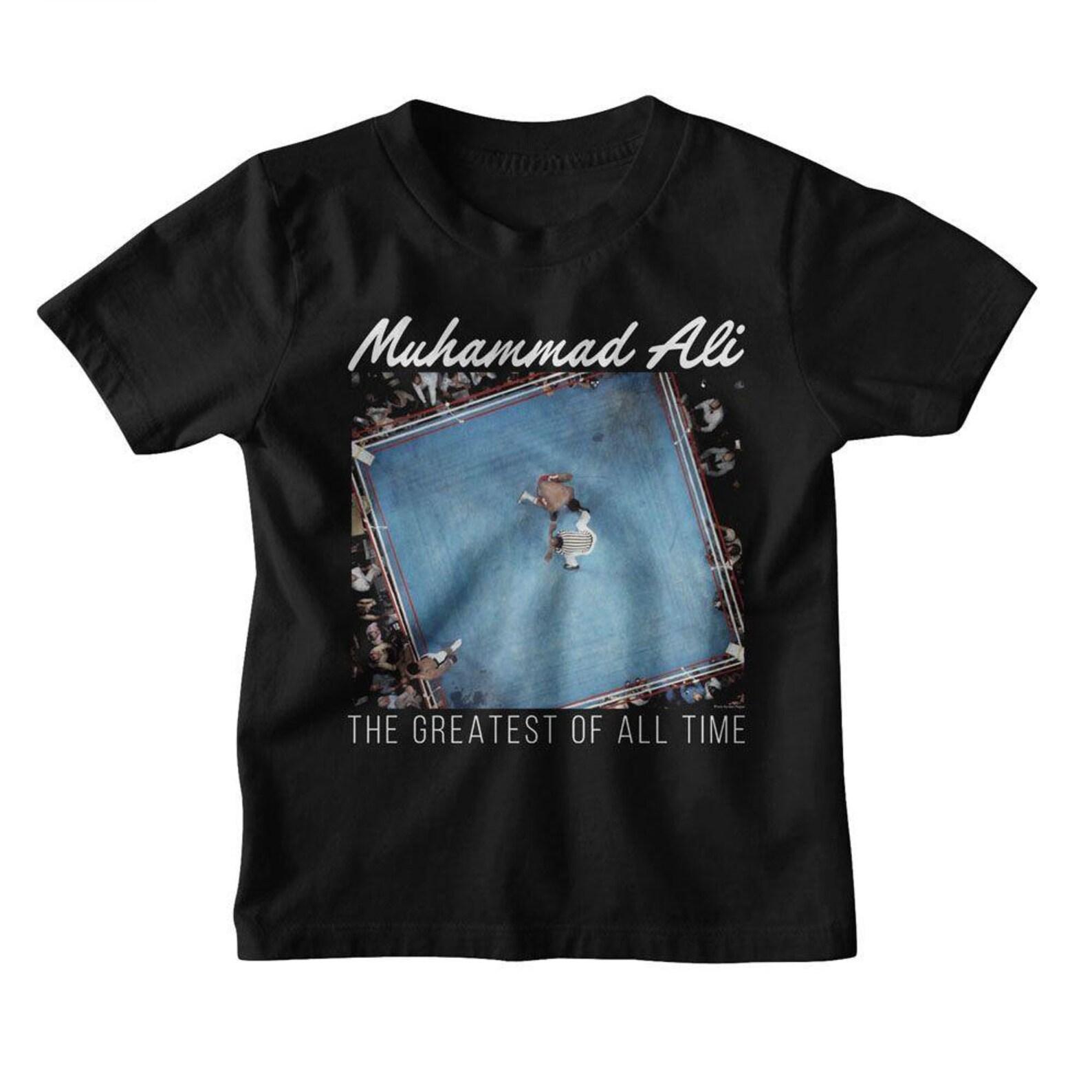 Muhammad Ali Overhead Goat Black Youth T-Shirt 150