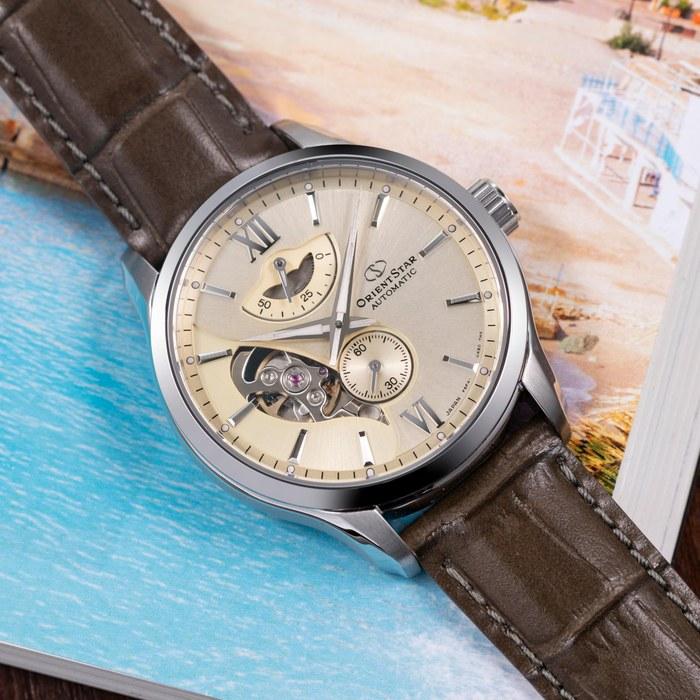 [Orient Star] Automatic Watch Layered Skeleton Mechanical Japan Domestic Warranty 2 Years Open Heart RK-AV0B10G Men's Champagne Gold