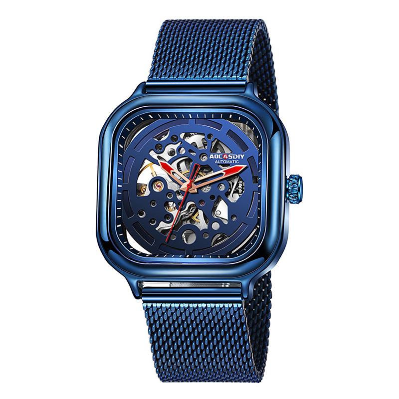 

Мужские оригинальные водонепроницаемые автоматические механические квадратные часы - Модные, любимые в TikTok синий