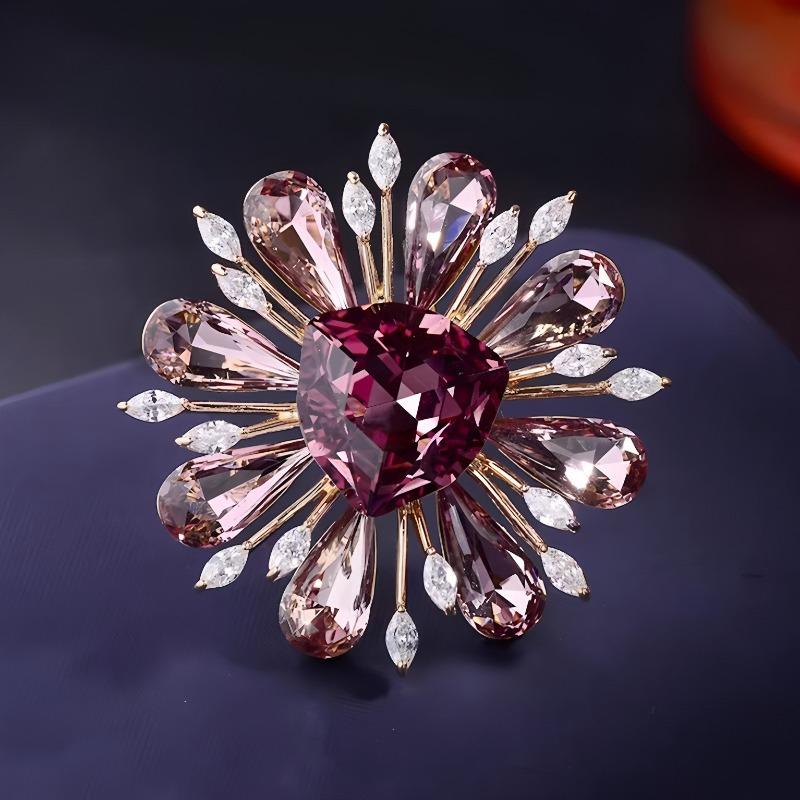 Elegant Sunflower Brooch, Fashionable Diamond-encrusted Brooch Design Sense, Niche Brooch