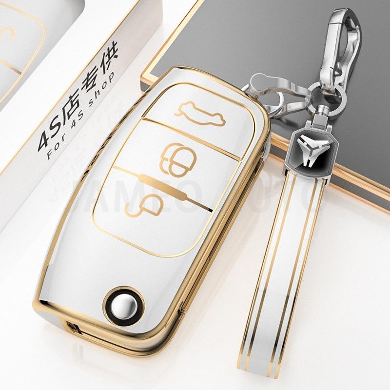 New Tpu Car Key Case Cover For For Ford Focus 2 Mk2 Fiesta Mondeo Galaxy Falcon Territory Ecosport Kuga Escape Keychain Rings