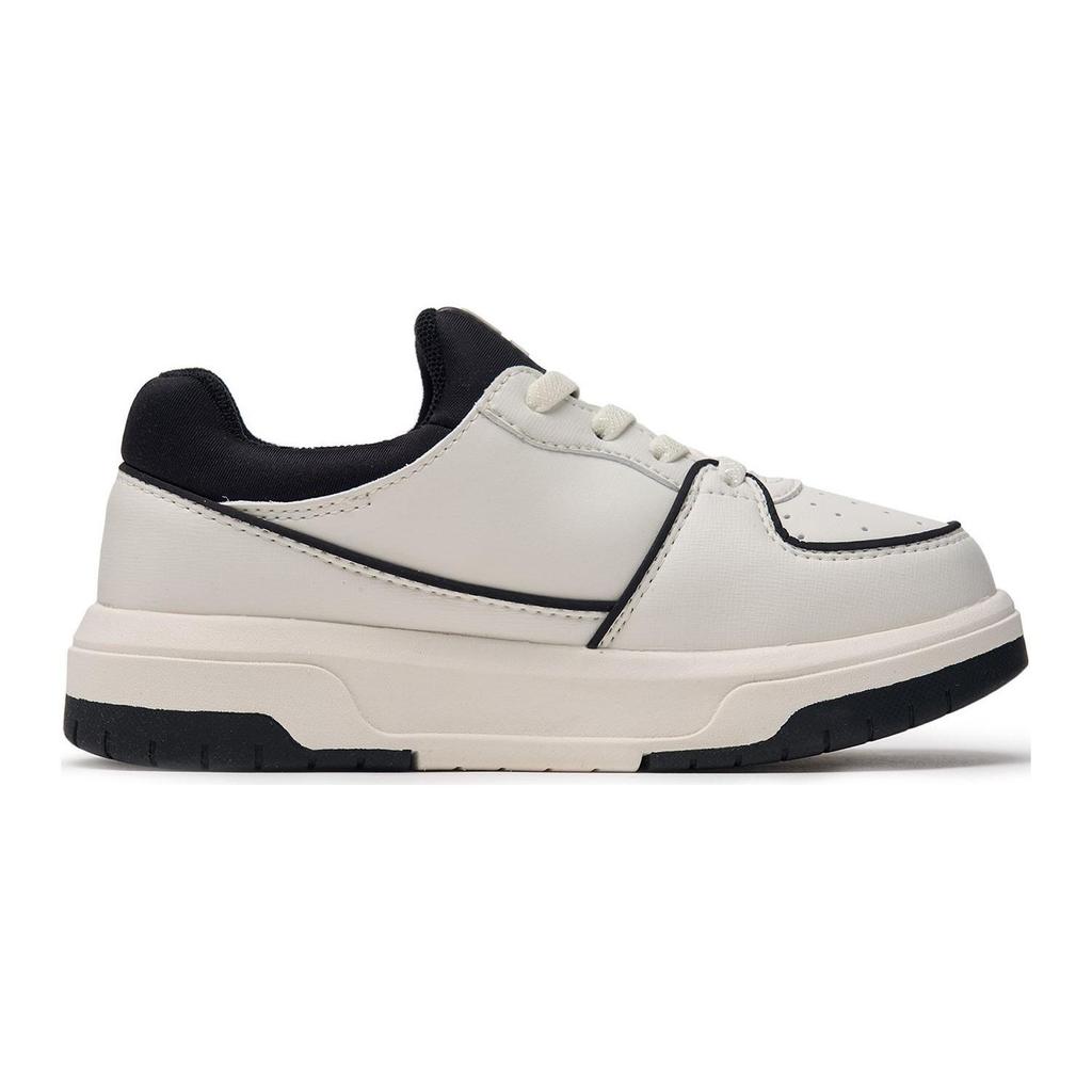 MLB Chunky Liner Synthetic Leather Color Block Lace-Up Versatile Comfortable Low-Top Kids Sneakers Kids sneakers Black White 7ASXJB24N-50WHS