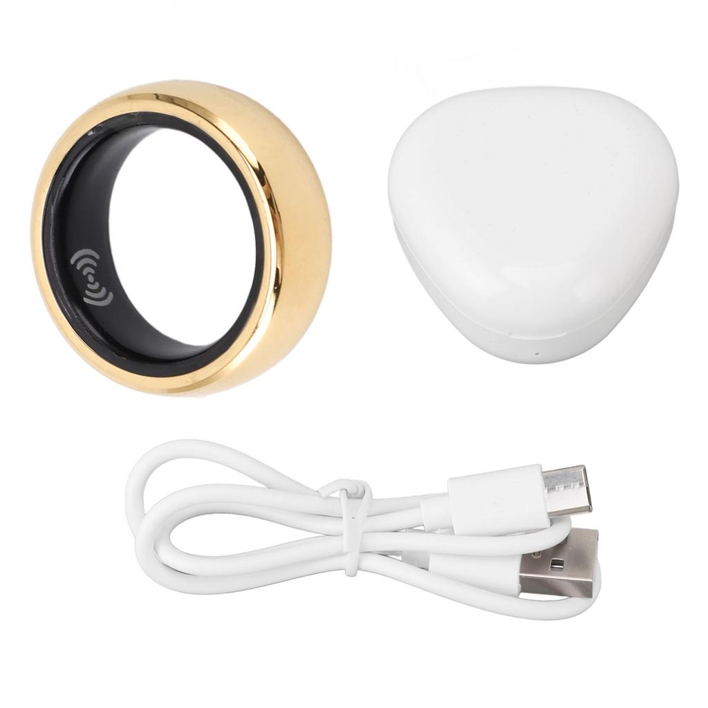 Smart Health Ring Aluminum Alloy Sleep Step Tracking Body Temp Monitoring Lightweight Stylish