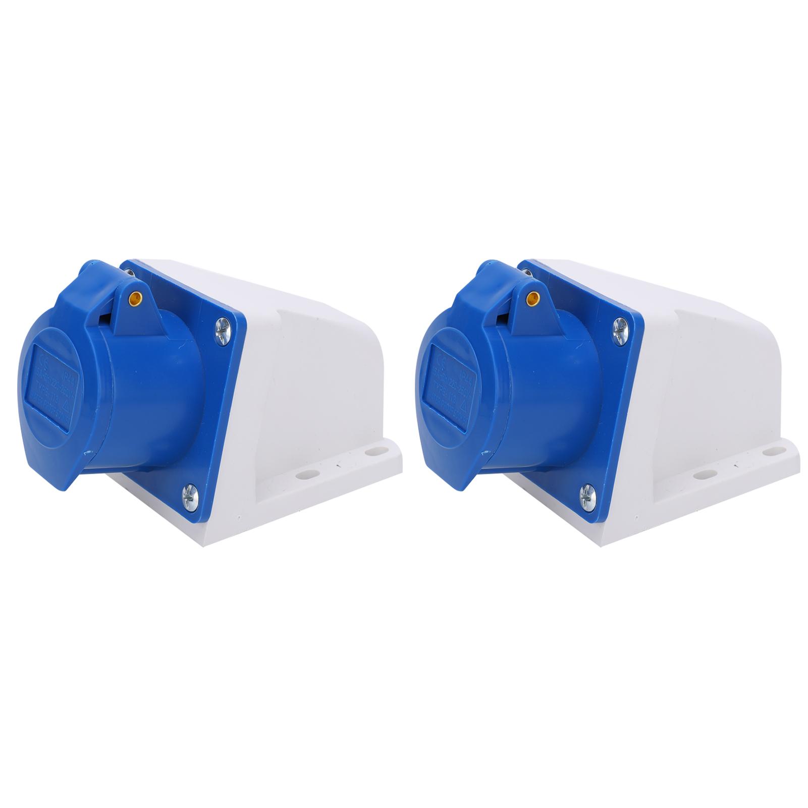 

2Pcs Industrial Power Socket 3Pin Single Phase Explosion Proof Waterproof 16A 3 Hole 220250V