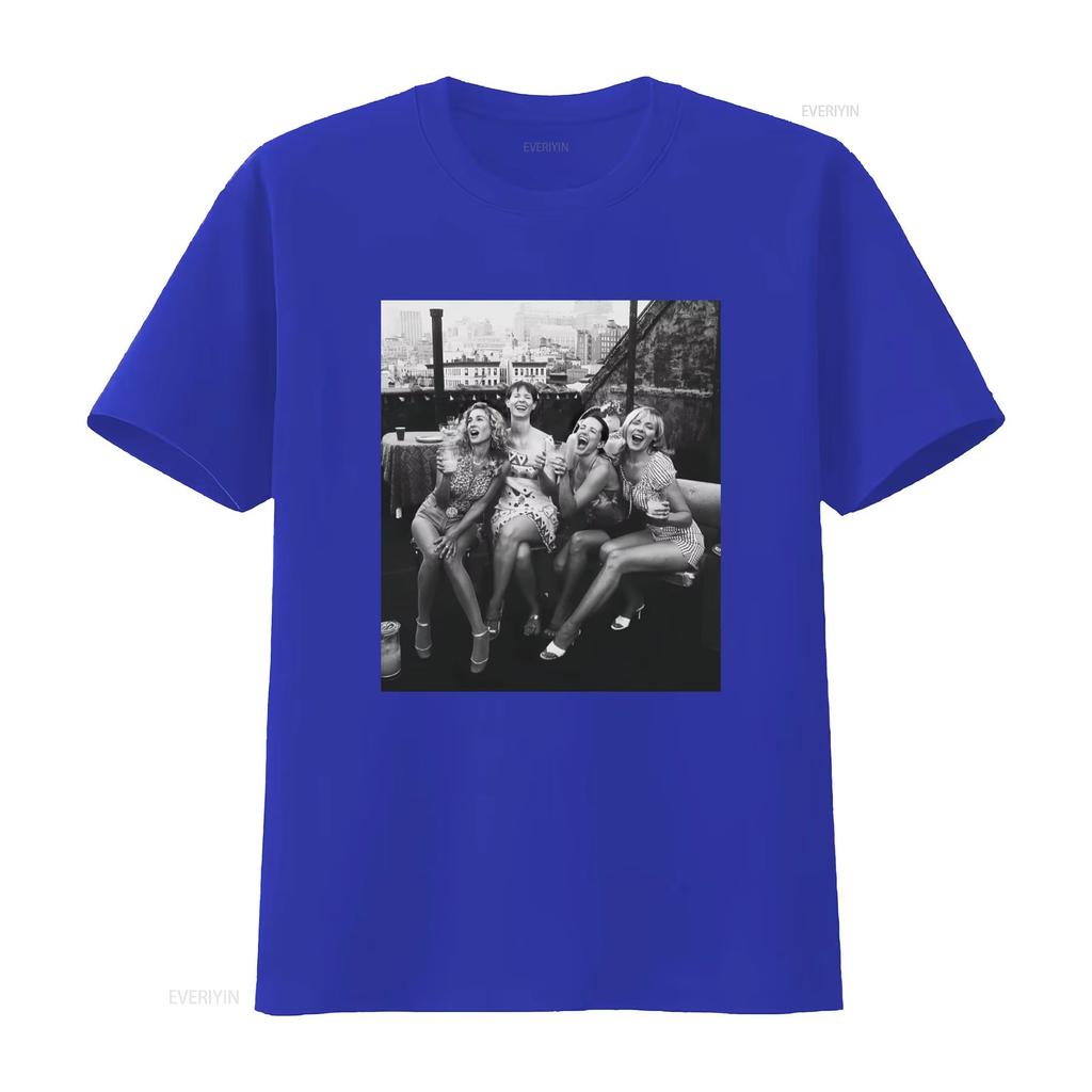 1998 Sex and The City Movie Carrie Miranda SaUnisextha Charlotte Retro Group Photo Print T Shirt Vintage Washed Fashion Unisex