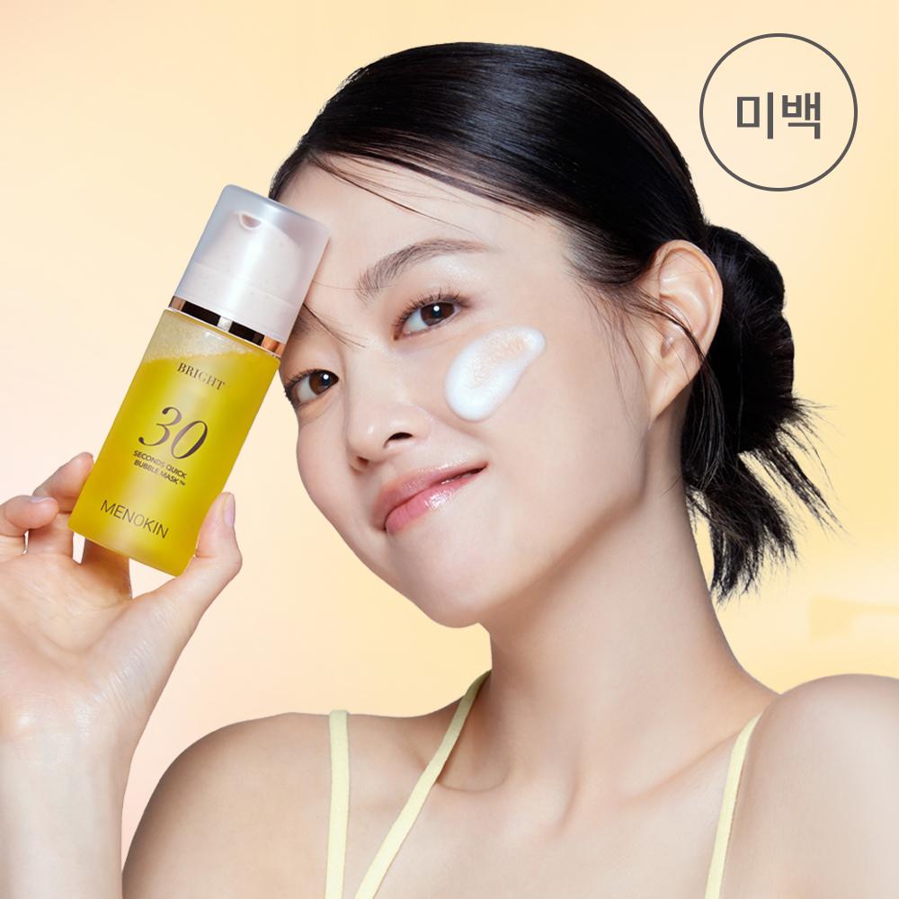 Menokin 30 Seconds Quick Bubble Mask Bright 95ml – Whitening Radiance & Glow Care, Korean