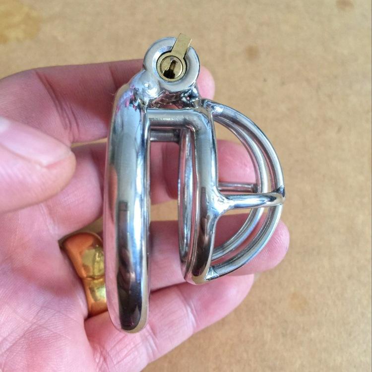 Dispositivo de castidad masculina con bloqueo sigiloso de acero inoxidable, jaula para pene, bloqueo para pene, anillo para pene, cinturón de castidad S048