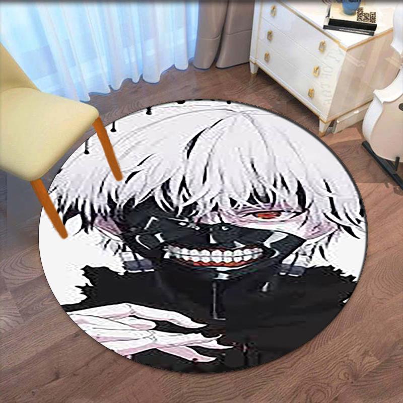 Tokyo Ghoul Printed Round Rug Carpet Chair Rug Area Rug Entryway Doormats,for Office Chair Living Room Bedroom Kitchen Room.