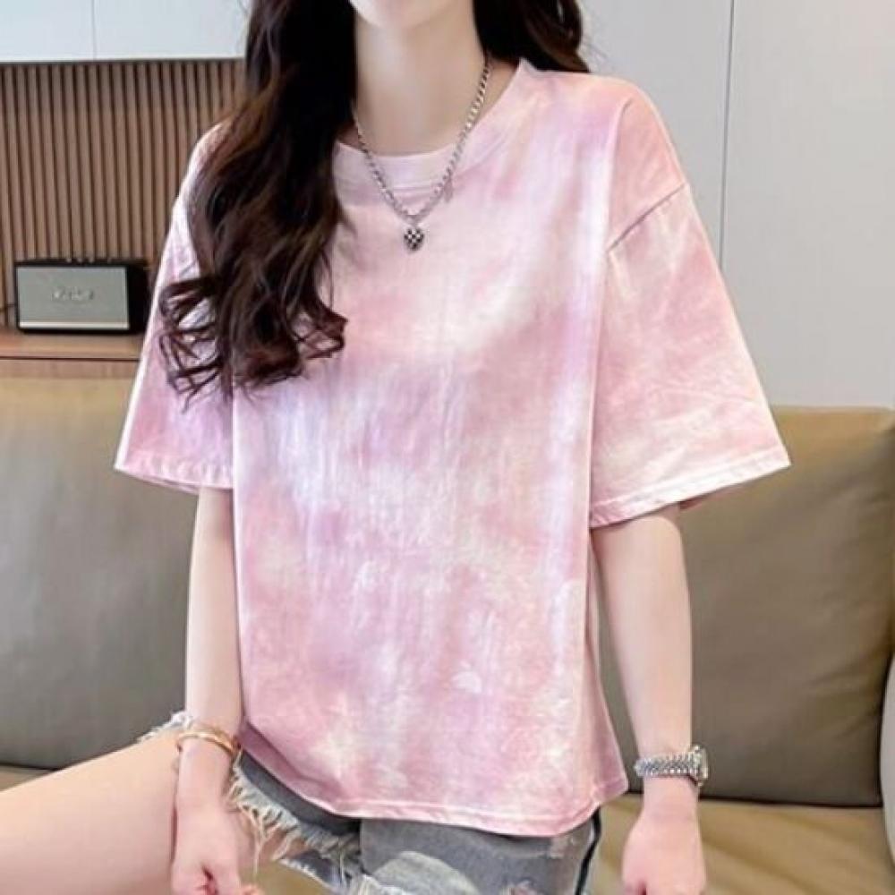 Navava NT2474 Loose FiT PainTing Round Neck T shirT