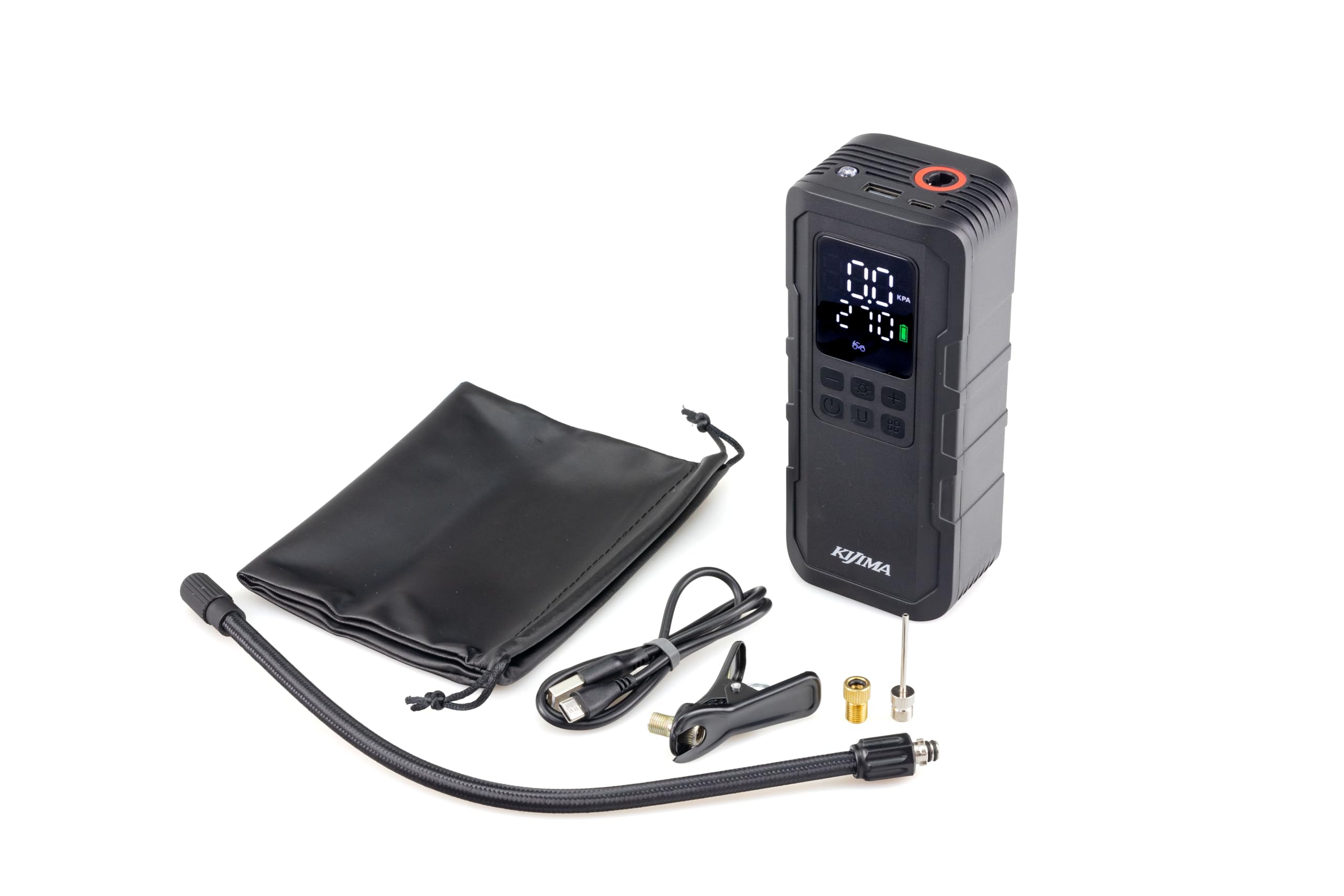 

Kijima Electric Smart Air for and 2000mAh x Max JP03 Pump, High-Power Model, Motorcycles, Cars, Bicycles, Balls, Compact, 3/11.1V, 150PSI, Type-C