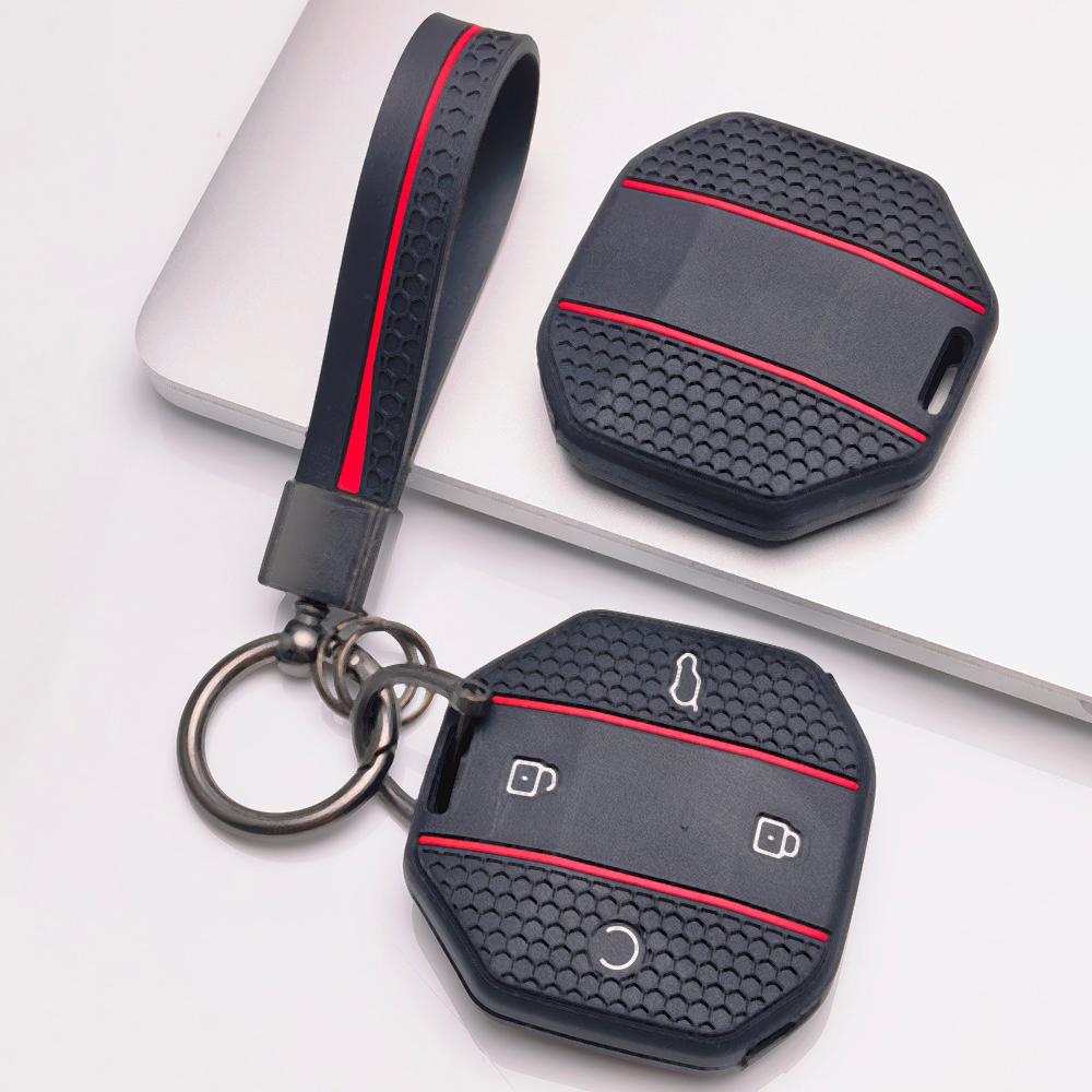 Honeycomb Silicone Key Fob Strap for Chery JETOUR Freedom Traveler Tiggo 7 Pro Arrizo 8 Honeycomb Texture Non Slip Grip Detachable Keychain Holder