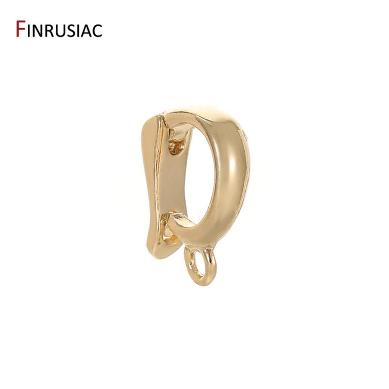 

14K Gold Plated Brass Pendant Bail Smooth Connector Fastener For Necklace Making Accessories Jewelry Making Wholesale 2 pieces