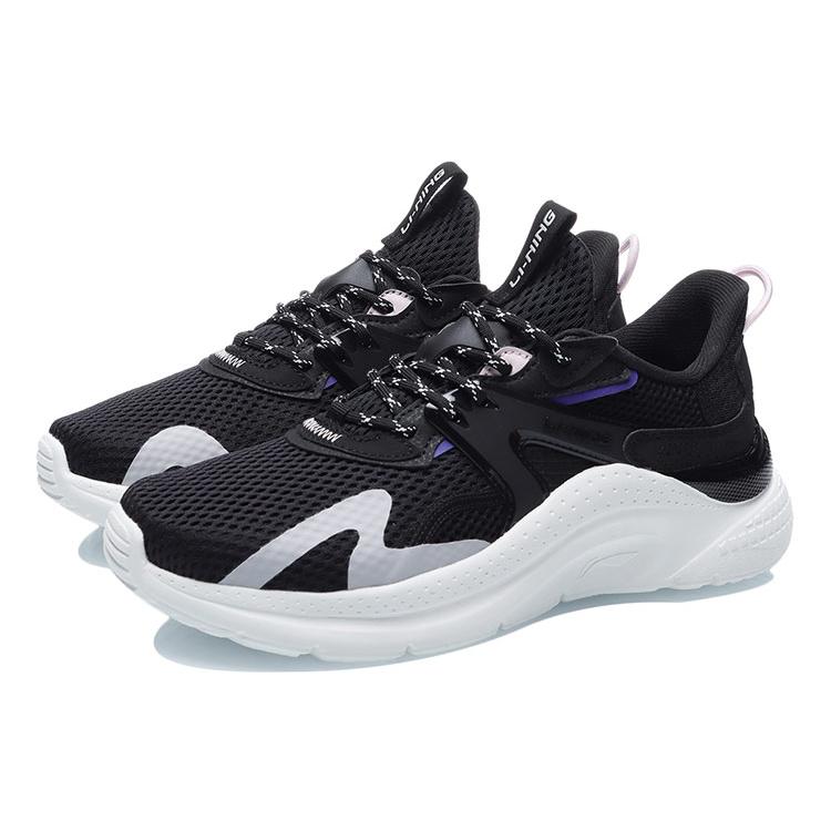 Li Ning Liuyun Lightweight Slip Resistant, Abrasion Resistant, Lightweight Low top Running Shoes Women's Black White AGLR036-1