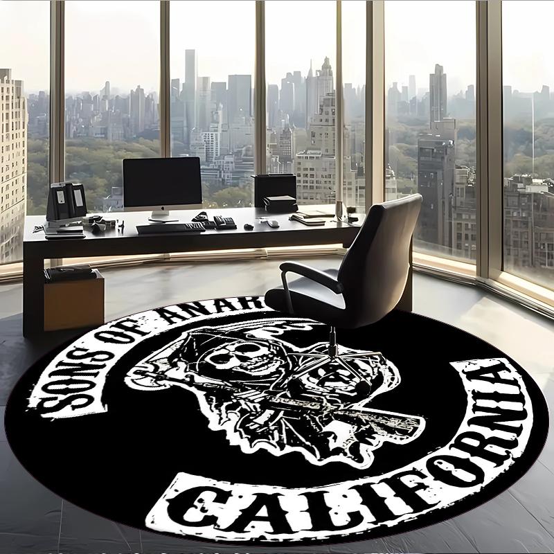 Sons Of Anarchy (5) Round Office Rug Decorative Floor Rug for Office Bedroom Living Room and Home Space