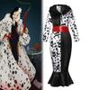 Fantasy-themed Cruella Cosplay Dress With Soft Fabric And Fur Collar