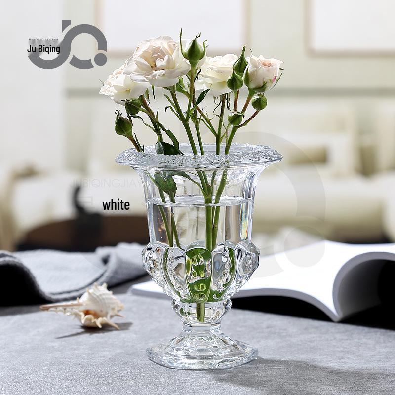 European Luxury Roman-Style High-Foot Lantern Vase: Transparent Flower Vase & Candle Holder for Bedrooms