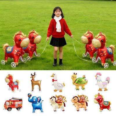 Cartoon Design Walking Balloon Cute Version Aluminum Foil Balloon  Stall Decoration