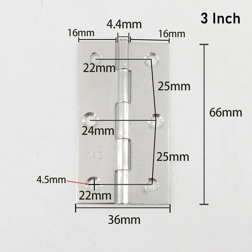 201 Stainless Steel Door Hinges 1/1.5/2/2.5/3 Inch Folding Aluminum Core Cross Hinge Window Accessories Furniture Hardware