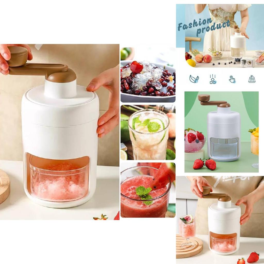 Compact Manual Ice Crusher Hand Crank Snow Cone Maker Portable Non-electric Ice Shaver For Home Use