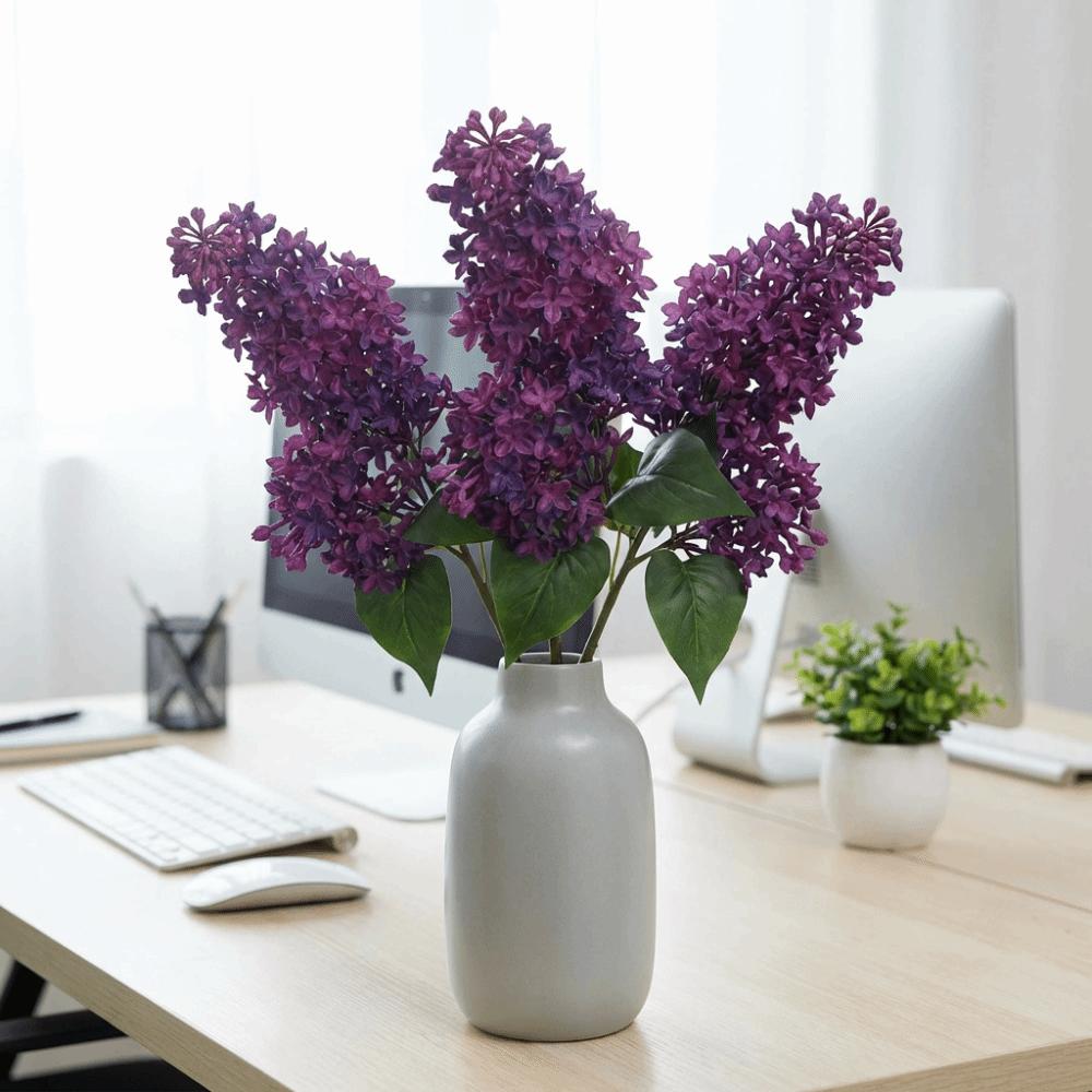 Rama de Lilo Artificial Realista Flor de Lilo de Plástico Hecha a Mano de Aspecto Realista Rama Larga Flor Artificial Decorativa