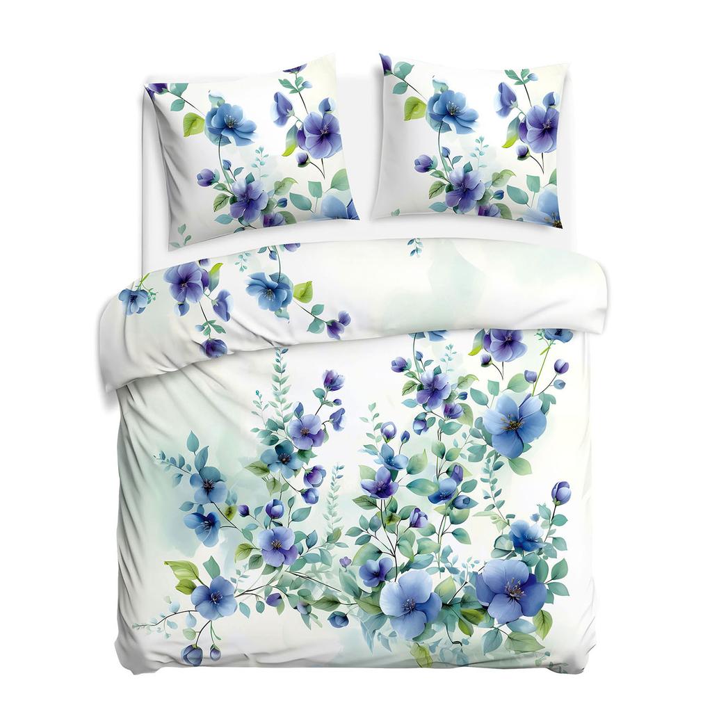 Bedding set 180x200 SATIN COTTON digital print royal blue