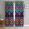 2pcs- Bohemian Style Colored Polyester Curtains, Pole Bag Curtains 42 * 84, Bedroom, Living Room, Family Room Decoration