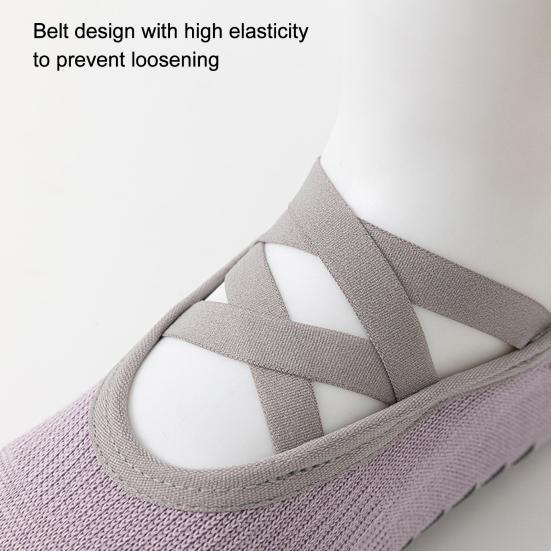 1 Pair Yoga 5-Toe Socks with Non-slip Gripper Breathable Mid-calf Socks Summer Women Ballet Dance Pilates Cotton Toe Crew