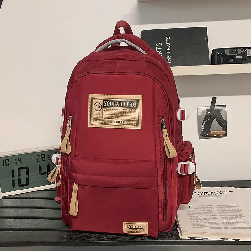 New Fashion Student Schoolbag Japanese Ins Simple Korean Version Junior High School Student Double Shoulder Male and Female Couple Backpack