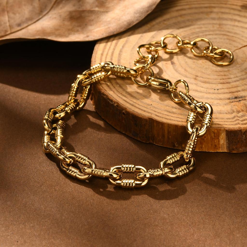 Stainless Steel Geometry Charm Bracelet for Women Girls,Trendy Twist Chain/Handmade Chain Bracelets,Fashion Jewelry Gifts