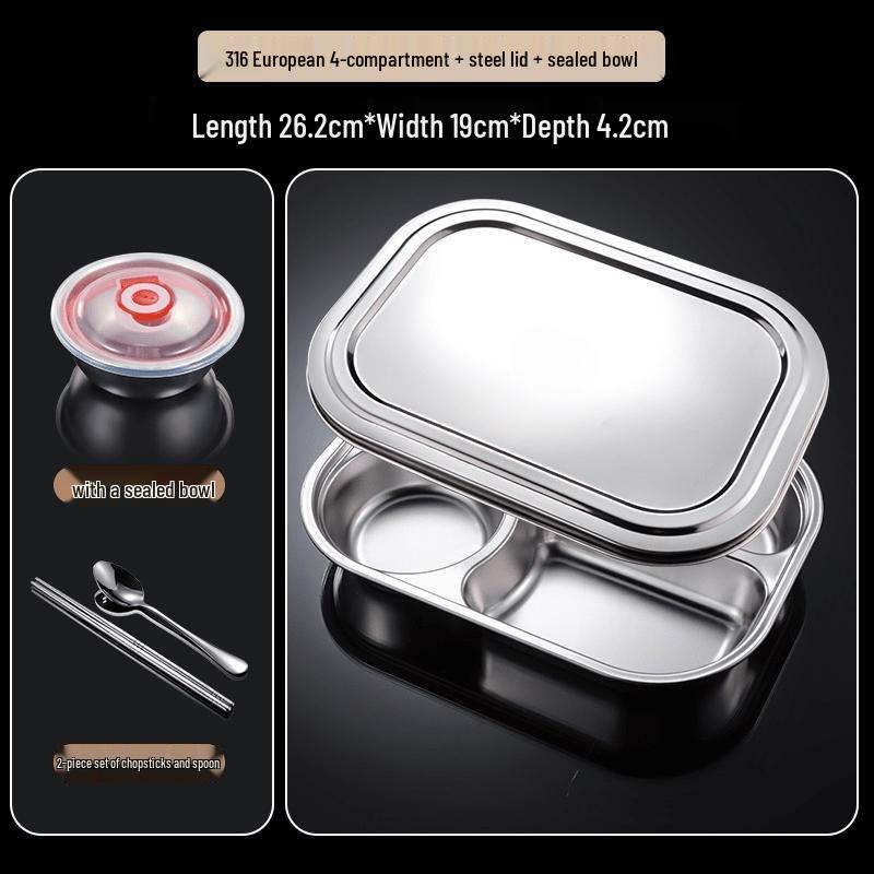 316 Stainless Steel Divided Dinner Plate