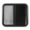 800x700mmm Rounded Sliding Windows Thick Tempered Glass UV Resistant Black Aluminum Alloy Frame with Screen for Caravan