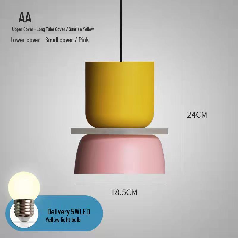 Nordic Macaron Halo Pendant Lamp - Modern Warm Lighting for Restaurants, Bars, and Bedrooms