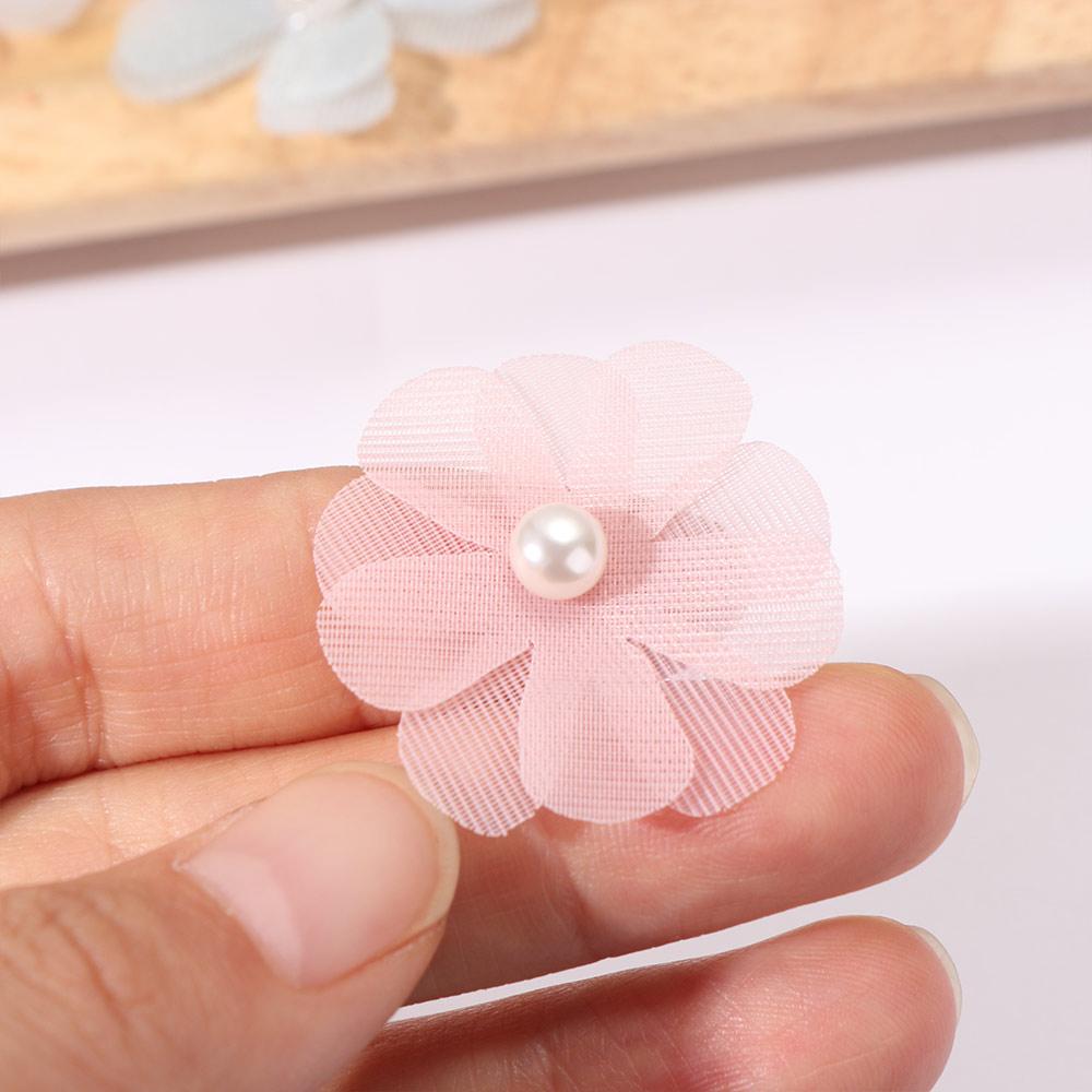 10pcs Cored Flowers Clothing Decoration Artificial Flower Pearl Stamens Clothing Patch Hat