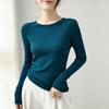 Women's 100% Pure Wool Seamless Round Neck Knit Sweater for Autumn/Winter