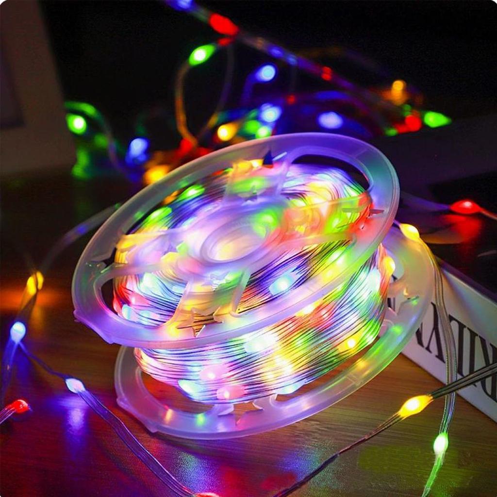 (candy88) LED String Lights, 200 Bulbs, 20m, Plug-in Type, Waterproof & Dustproof, Flashing & Steady, 8 Light Patterns, Dimmable, Indoor & Outdoor